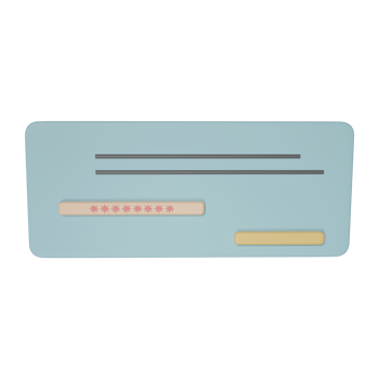 Isolated Blank Cheque Icon In 3D Render Style. png