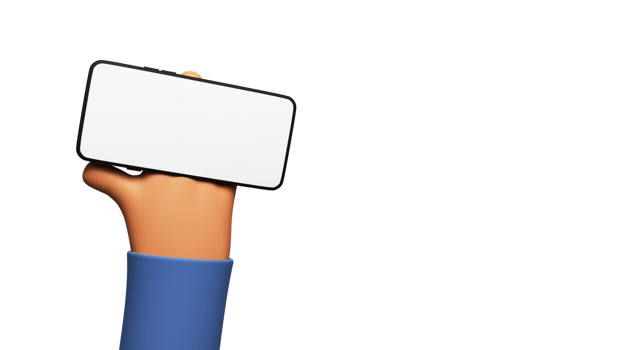 3D Illustration Of Human Hand Holding Empty Smartphone Screen Element. png