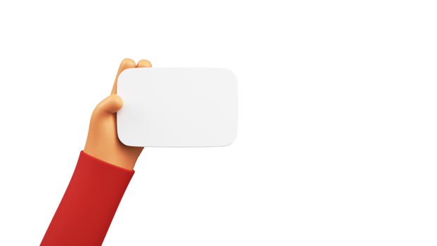 3D Render Of Human Hand Holding A Empty White Card Element. png