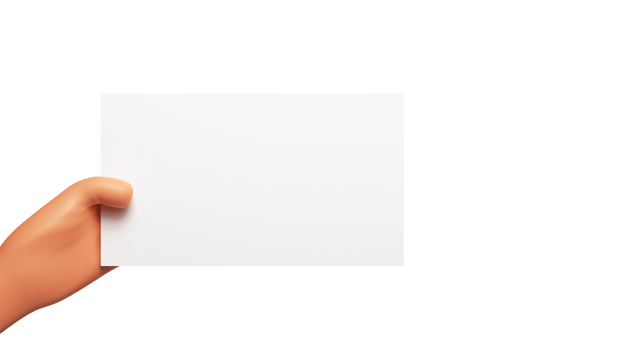 3D Render Of Human Hand Holding A Empty White Card Element. png