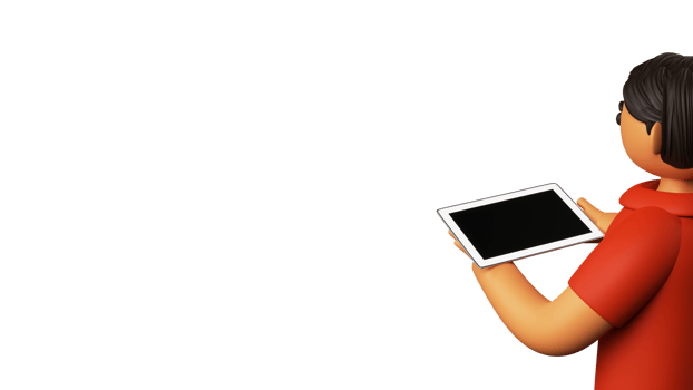 3D Render Of Young Boy Holding Tablet With Empty Screen. png