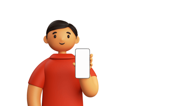 3D Illustration Of Young Boy Showing Smartphone With Empty Screen Element. png