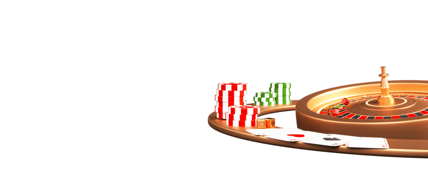 Close View Of Roulette Wheel With Dices, Playing Cards, Poker Chip Element In 3D Render. png