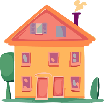 Quirky Cartoon Cottages, Adorable House Illustrations png