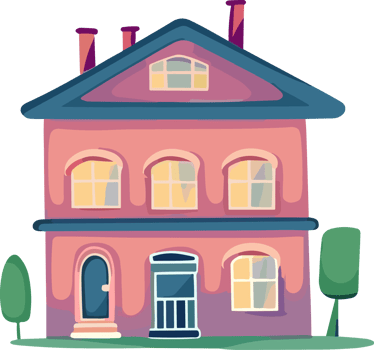 Cartoon Cuties, Adorable House Illustrations png