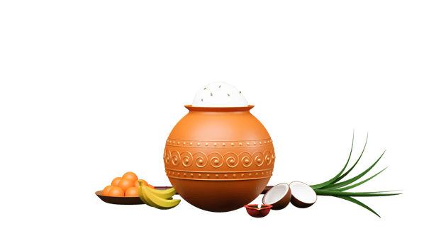 3D Render Of Pongal Festival Elements Against Background. png