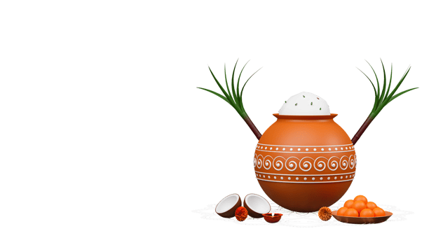 3D Render Of Pongal Festival Elements Against Background. png