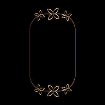 Gold frame line art style, Vector design element geometric shape