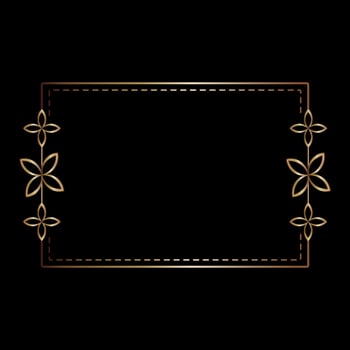 Gold frame line art style, Vector design element geometric shape