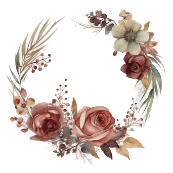 Beautiful flower wreath watercolor ai generate png