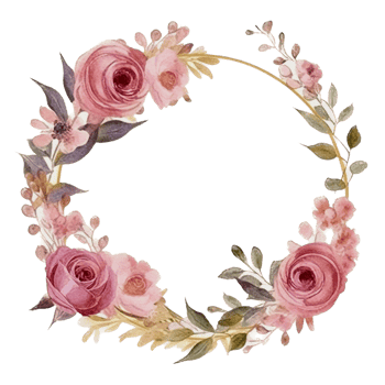 Beautiful flower wreath watercolor ai generate png