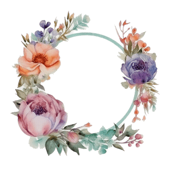 Beautiful flower wreath watercolor ai generate png
