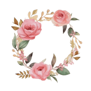 Beautiful flower wreath watercolor ai generate png
