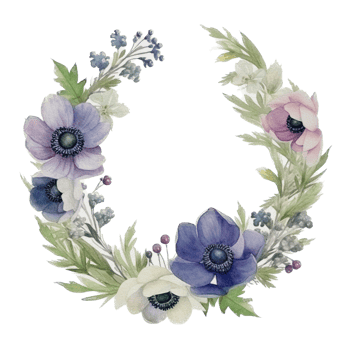 Beautiful flower wreath watercolor ai generate png