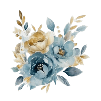 Beautiful flower with leaf watercolor ai generate png