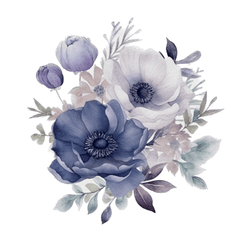 Beautiful flower with leaf watercolor ai generate png