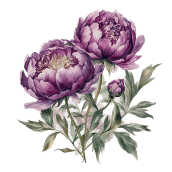 Beautiful flower with leaf watercolor ai generate png