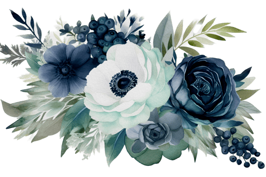 Beautiful flower with leaf watercolor ai generate png