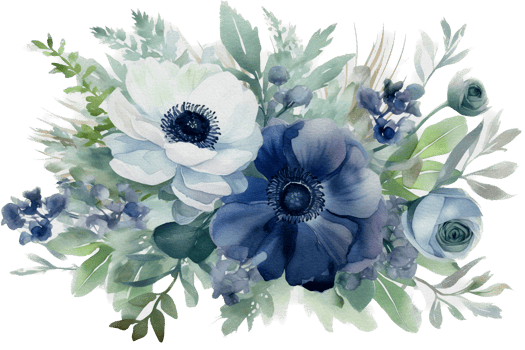 Beautiful flower with leaf watercolor ai generate png