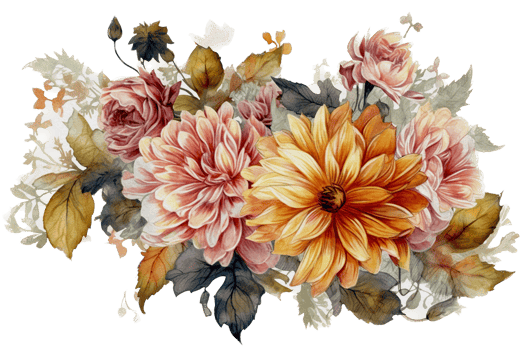 Beautiful flower with leaf watercolor ai generate png