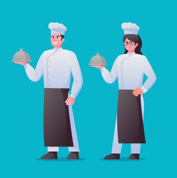 professional chef in uniform vector illustration