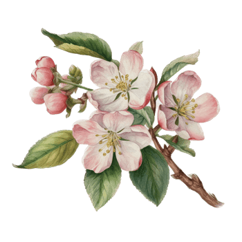 Beautiful flower with leaf watercolor ai generate png