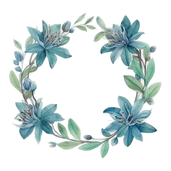 Beautiful flower wreath watercolor ai generate png