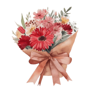 Beautiful flower bouquet watercolor ai generate png