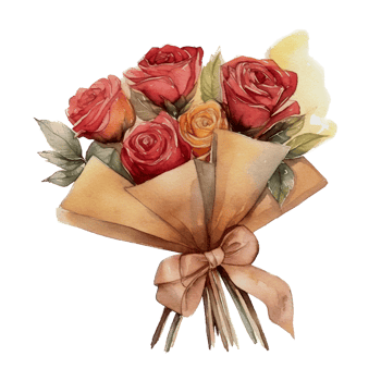 Beautiful flower bouquet watercolor ai generate png