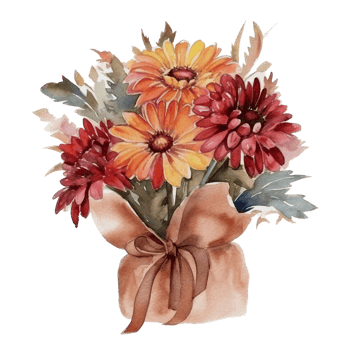 Beautiful flower bouquet watercolor ai generate png