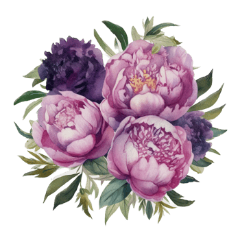 Beautiful flower with leaf watercolor ai generate png
