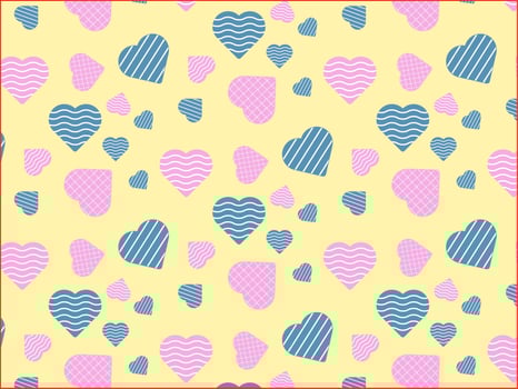 Free vector romantic pattern with different types of hearts