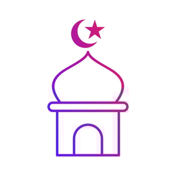 mosque islamic gradient outline icon vector illustration