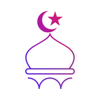 mosque dome islamic gradient outline icon vector illustration