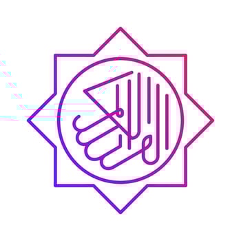 calligraphy translation al quran al karim gradient outline icon vector illustration