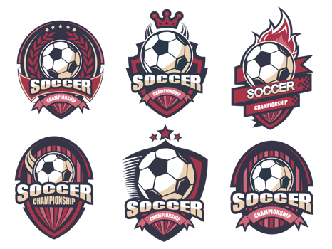Illustration of modern soccer logo set png