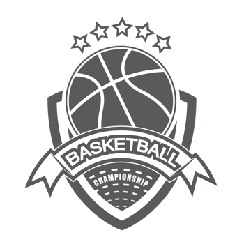 Illustration of black and white basketball logo set.Winner concept. png