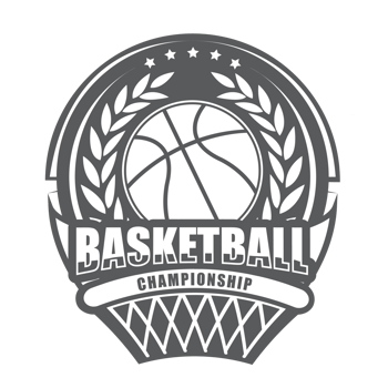 Illustration of black and white modern basketball logo.It's for champion concept png