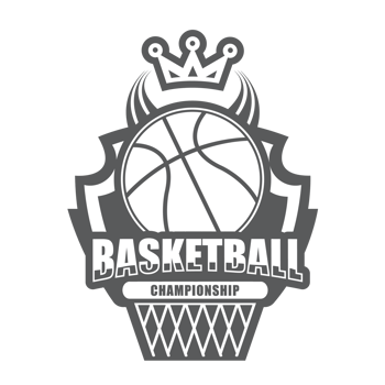 Illustration of black and white modern basketball logo.It's for success concept png