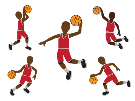 Basketball player character set.Winner concept. png