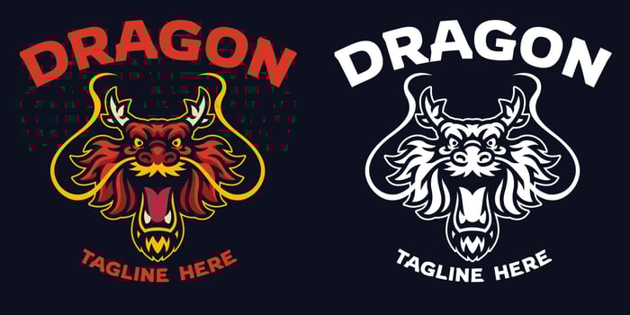 Asian Dragon Head Mascot Logo vector