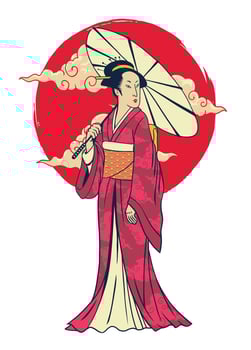 Traditional Japanese Geisha design vector