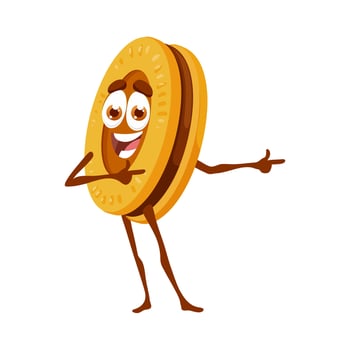 Cartoon cookie funny character vector round pastry
