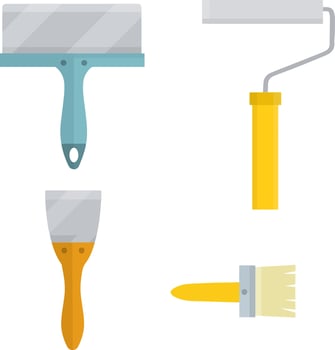 Set of items for repair and construction. Cartoon flat illustration vector