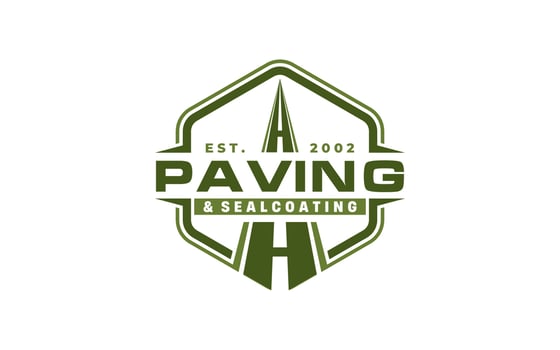 road construction logo design for Asphalt repair. Paving design template vector icon idea with highway.