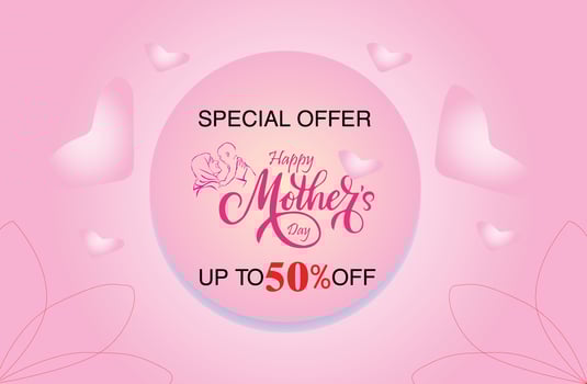 Mother's day sale poster banner background Vector illustration