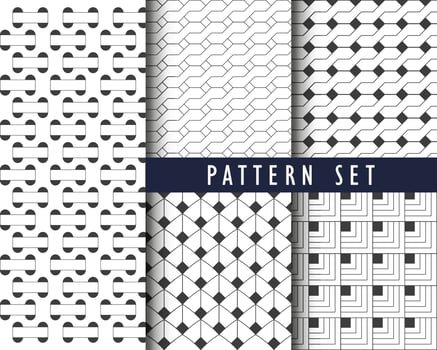Seamless pattern collection with geometric shapes vector