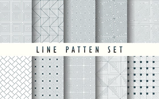 seamless abstract line stripes pattern collection vector
