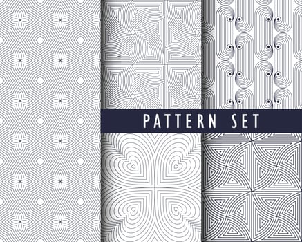 seamless abstract line stripes pattern collection vector