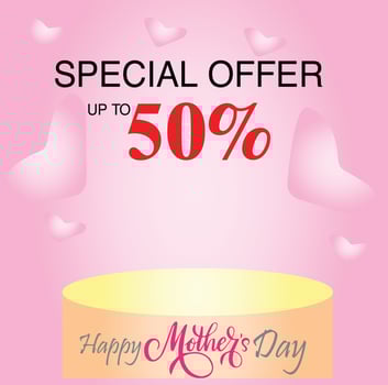 Sales promotion, offer banner, product display cylindrical shape Vector